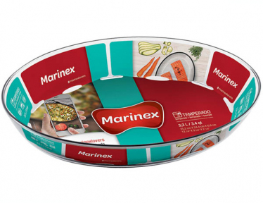 Деко скляне овальне 3.2л  Marinex 6662
