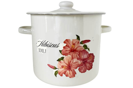 Кастрюля эмалированная 7л 1620/2 Гибискус Идиллия