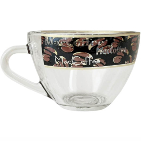 Кухоль скляний Прага 200мл Кава коричнева