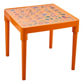 Стол детский пластмассовый Азбука украинская светло-оранжевый