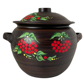 Супник 5л Калина з ручками червона глина