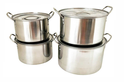 Набір каструль из нержавіючої сталі 4 предмети 6л/7.5л/8.8л/12л 17574 In