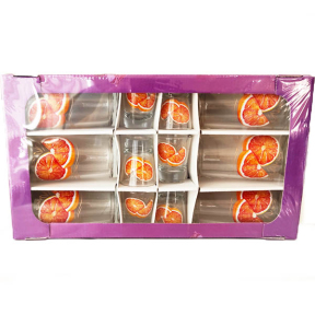 Набор стаканов высоких 6 стаканов + 6 рюмок Апельсин 3д