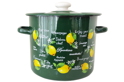 Кастрюля эмалированная 7л 1620/4 Изумрудный фреш лимон