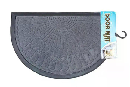 Коврик резиновий з рогожкою Welcom 40см х 60см півколо