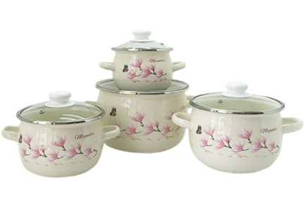 Набір емальований 6929 Магнолія молочний