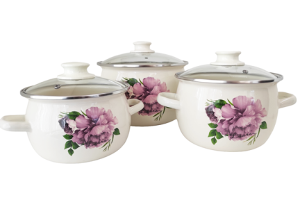 Набор эмалированный 6926 Лаура молочная