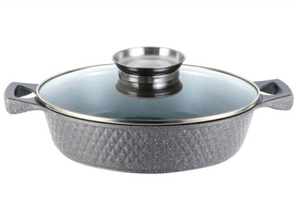 Казан з антипригарним покриттям 3.5л мілкий сірий YS8020-G індукція