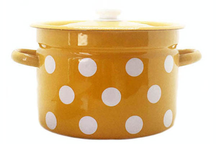 Каструля емальована 9л 1621/4 Білий горох гірчичний