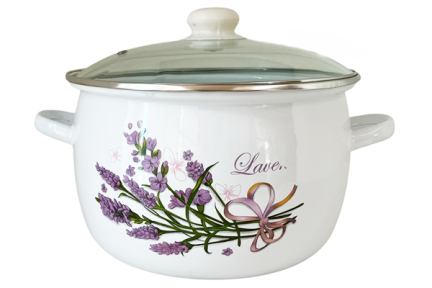 Кастрюля эмалированная 7л 61920 Букет лаванды сферическая