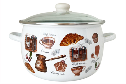 Кастрюля эмалированная 7л 61920/2 Кафе сферическая