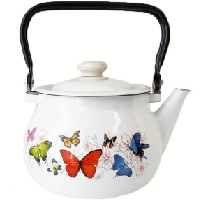Чайник эмалированный 2.5л Бабочки