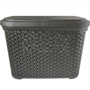 Корзина с крышкой 30л коричневая К14-534/2