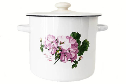 Кастрюля эмалированная 7л 1620/2 Пеларгония