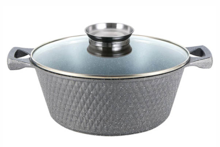 Казан с антипригарным покрытием 3.6л круглый серый YS8024-G индукция