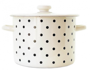 Каструля емальована 5.5л 1617/4 Чорні перли молочні