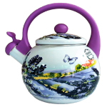 Чайник эмалированный 2.2л с пластмассовой ручкой и свистком Лаванда 3W