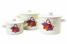 Набор эмалированный 242 Корзинка лаванды молочный