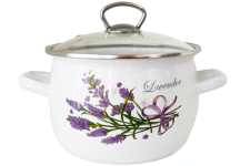 Кастрюля эмалированная 3.5л 61913/2 Букет лаванды сиреневая