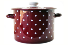 Каструля емальована 5.5л 1617/4 Бордо полька