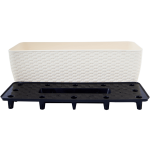 Горщик для квітів Ротанг 500х180мм балконний білий