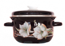 Каструля емальована 2л 1810/4 Чорна лілія