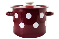 Каструля емальована 4.5л 1615/4 Білий горох бордо