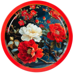 Блюдо эмалированное 37см Пион красный