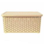 Корзина с крышкой 10л бежевая К13-406/5