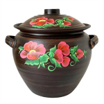 Супник 5л с ручками Мак красная глина