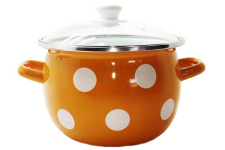 Кастрюля эмалированная 4.25л 1615 Горчичний горох