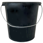 Ведро пластмассовое 10л с металлической ручкой чёрное 2 сорт