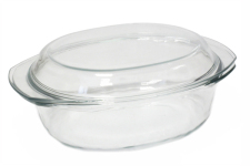 Кастрюля стеклянная 3.5л овальная
