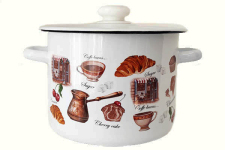 Каструля емальована 4.5л 1615/2 Кафе де Шері біла