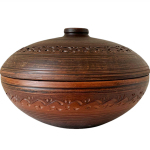 Пловница 3л Декор новая с крышкой красная глина