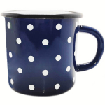 Кухоль емальований 1л 0107 Синя полька