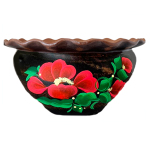 Макитра 2.5л волна Мак без крышки красная глина