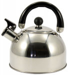 Чайник із нержавіючої сталі зі свистком і чорною ручкою 2.0л 002