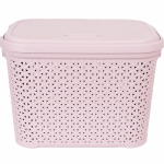 Корзина с крышкой 30л пудровая К14-805/2