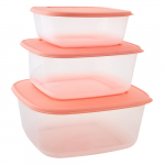 Контейнер пластмассовый набор 3 предмета квадратный