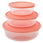 Контейнер пластмассовый набор 3 предмета круглый