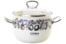 Кастрюля эмалированная 2.5л 81911 Цитрус молочный