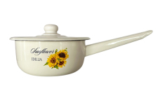 Ковш эмалированный 1.5л 21082/2 с крышкой Солнце