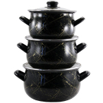 Набір емальований 3 предмети 700 Чорний мармур