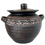 Супник 3.5л з ручками ангоб червона глина