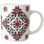 Чашка стеклянная 325мл Вышиванка мелкий крестик