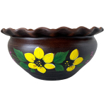 Макітра 2.5л хвилька Соняшник без кришки червона глина