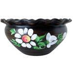 Макітра 2.5л хвилька Ромашка без кришки червона глина