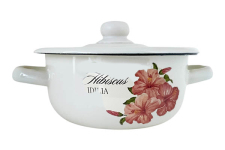Каструля емальована 1.5л 1608/2 Гібіскус Ідилія