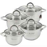 Набор кастрюль нержавеющих 4 предмета ЕВ-4003